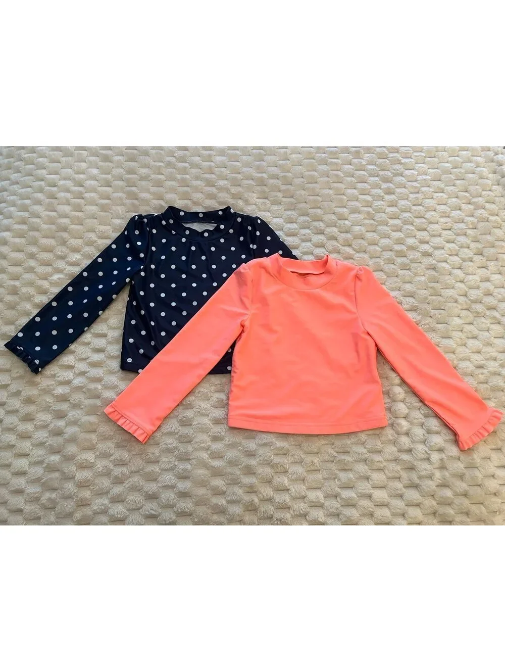 Carter’s Girls 2-pk Long Sleeve Rash Guards, Ruffle sleeves (sz 4T)